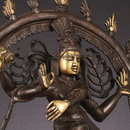 Brass Nataraja Statue 24" Dark Brown