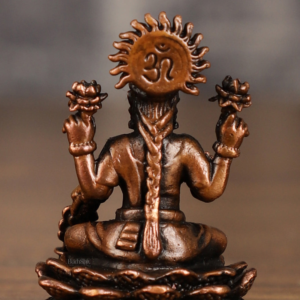 Pure Copper Dhan Lakshmi Idol | 2 Inch Height