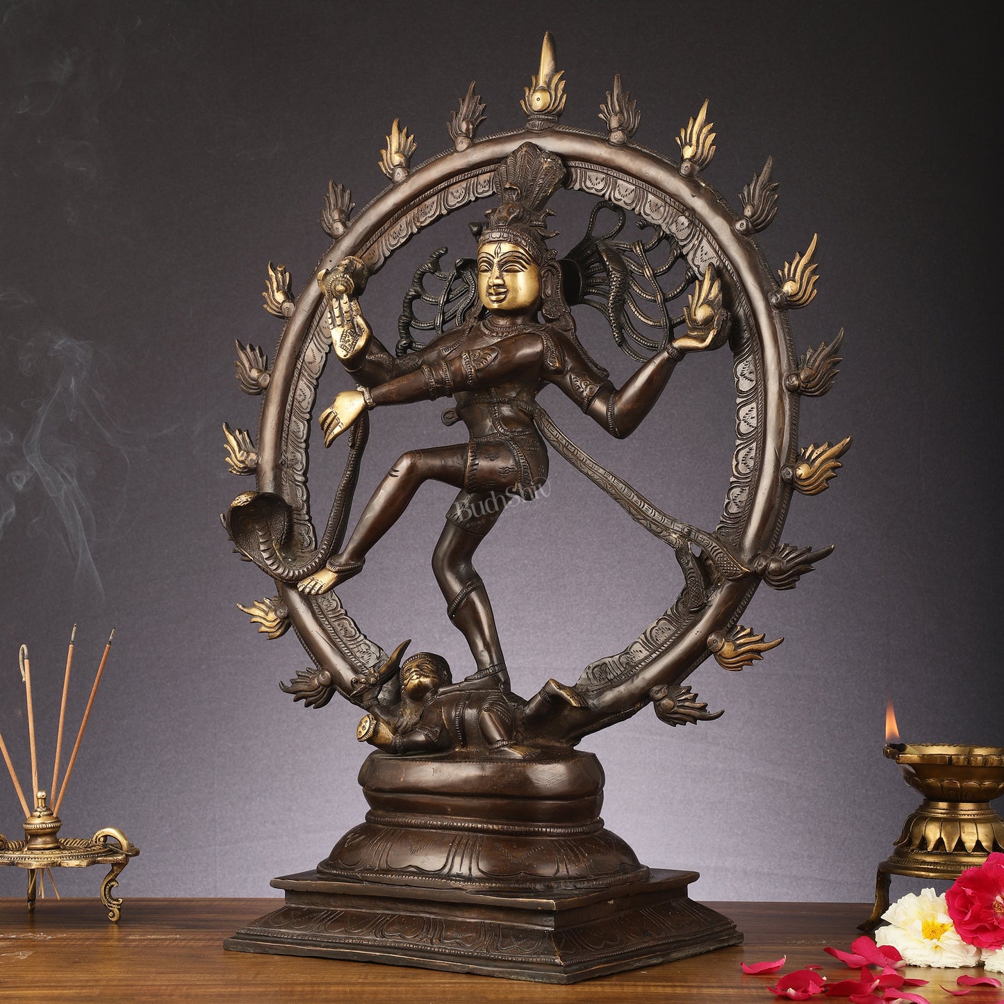 Brass Nataraja Statue 24" Dark Brown