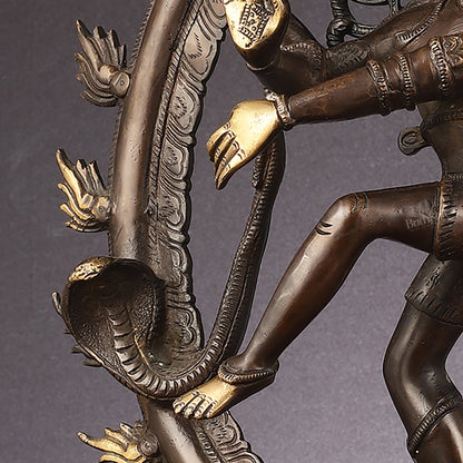 Brass Nataraja Statue 24" Dark Brown