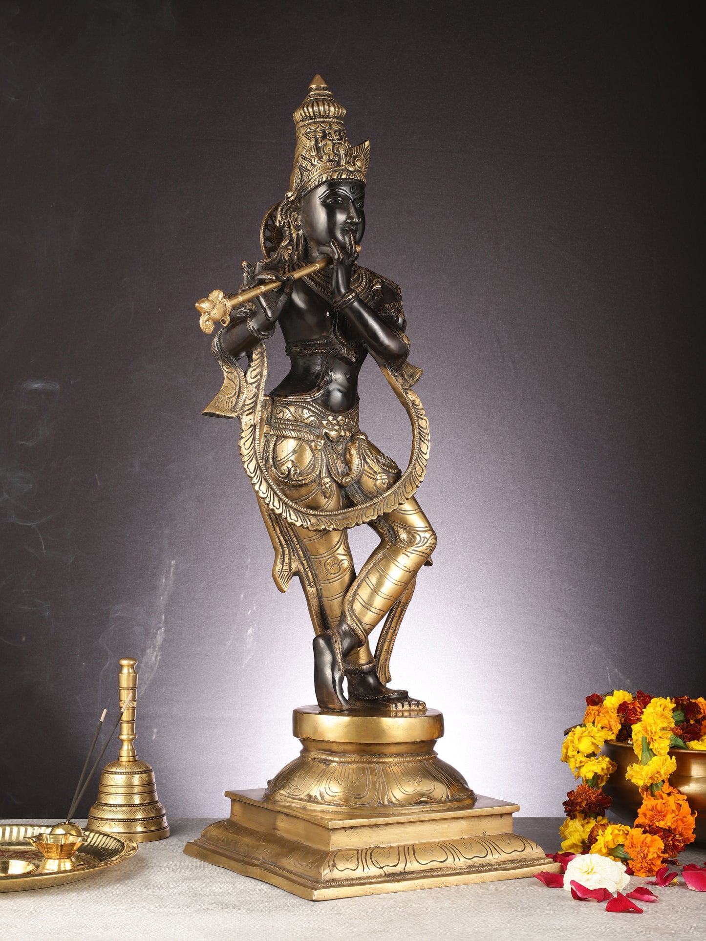 Brass Superfine Lord Krishna Statue - 28"