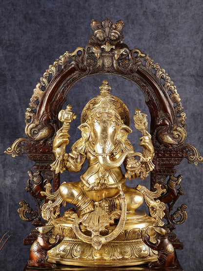 Handcrafted Ganesha Statue | Duel Tone | 27 inch