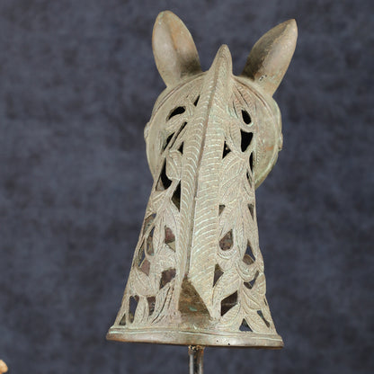 Indonesian Bronze Artistic Horse Head Table Accent | Vintage Lost Wax | 12" |