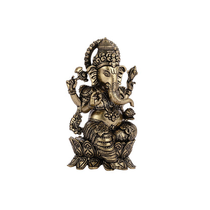 Pure brass small ganesha Intricate idol