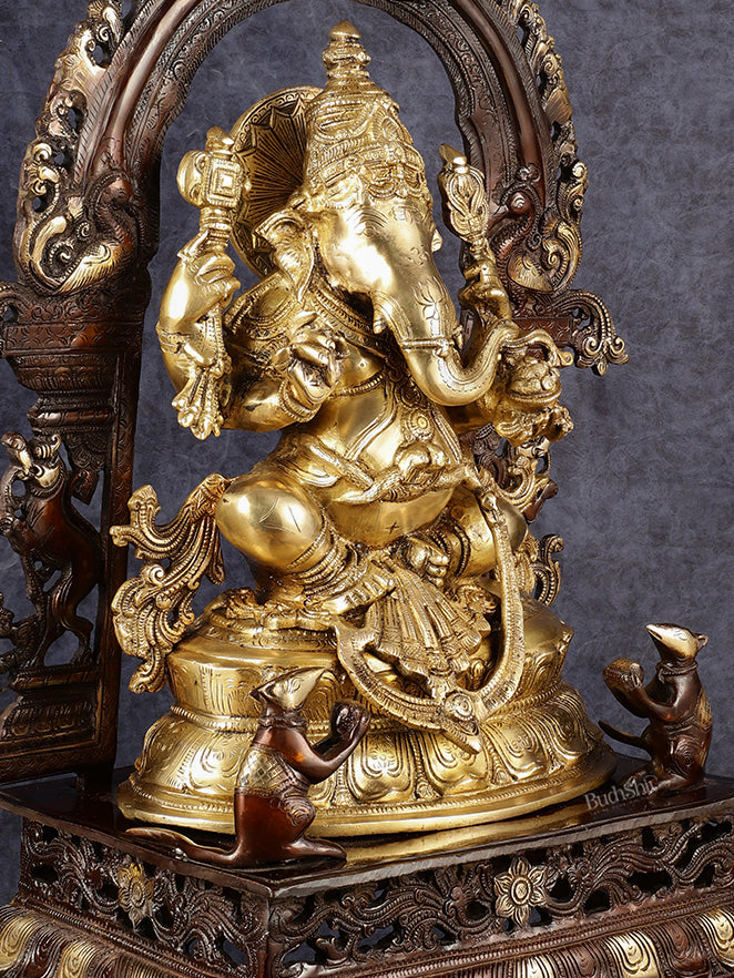 Handcrafted Ganesha Statue | Duel Tone | 27 inch