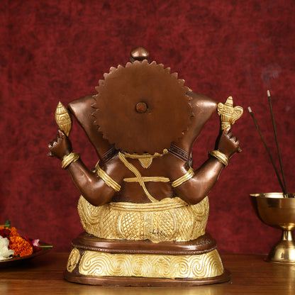 Brass Ganesha Statue with Ashtavinayaka - 11 inch