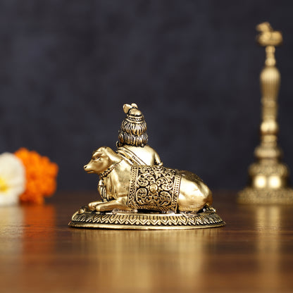 Brass Superfine Intricately Carved Bal Gopal Shri Krishna with Cow Idol