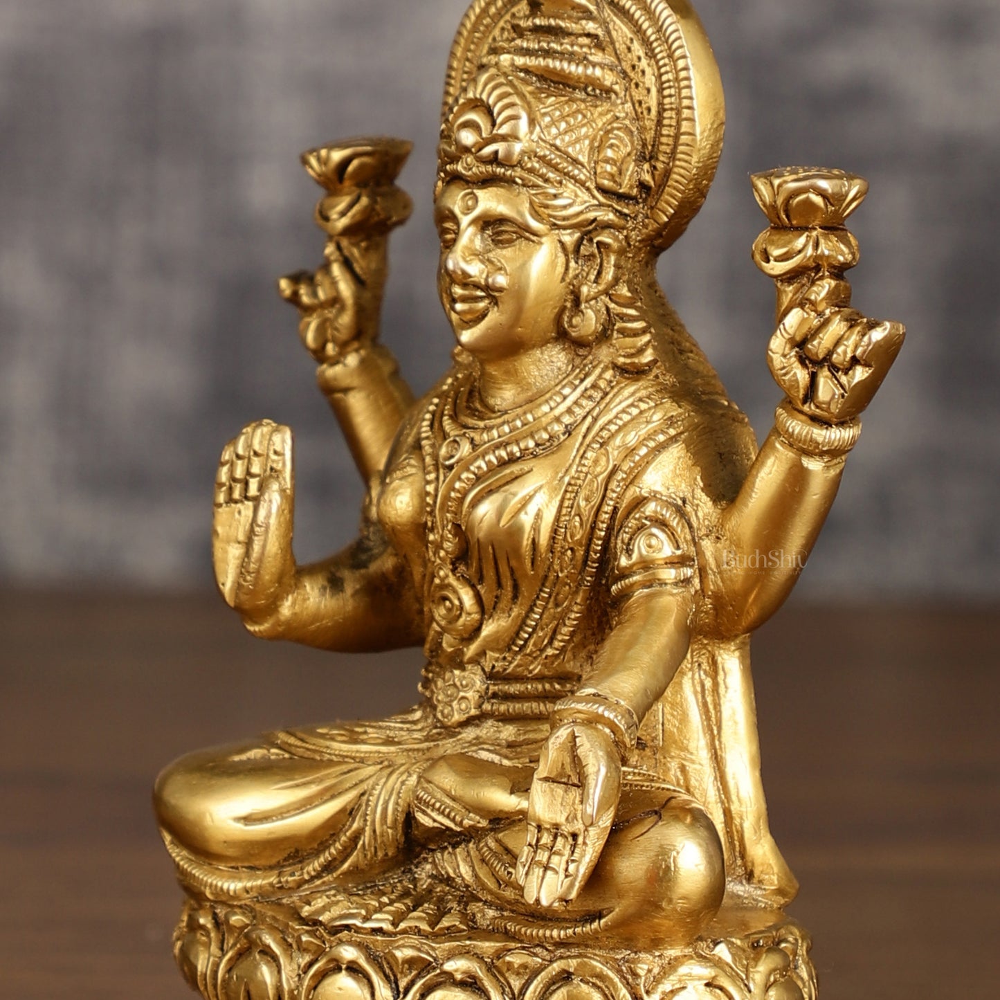 Brass Ganesha and Lakshmi Statues | 6 Inch