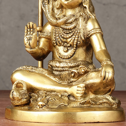 Pure Brass Sitting Lord Shiva Idol - 6"