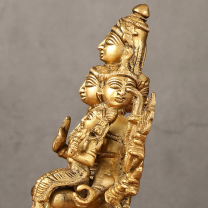 Superfine Brass Sadashiva Panchmukhi Shiva Idol - 6.5