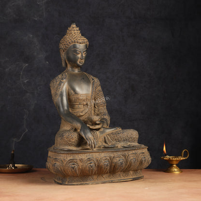 Buddha Brass Statue 16 inch Sand Finish