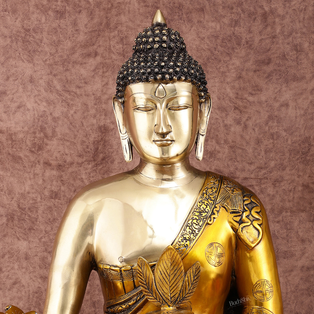 Pure Brass Medicine Healing Buddha Statue 23"