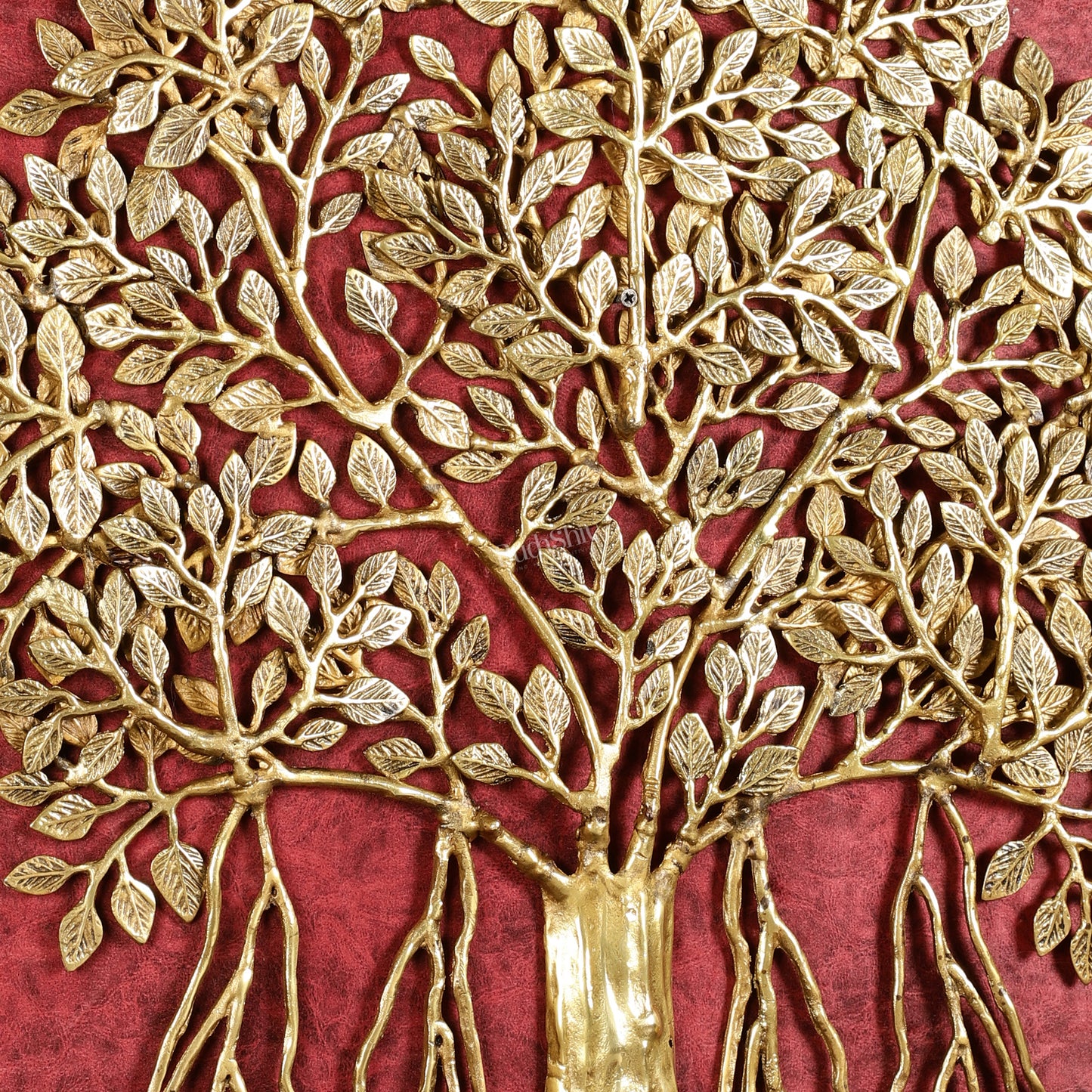 Pure Brass Superfine Wall Hanging Kalpavriksha Bodhi Tree with Hanging Roots 24"