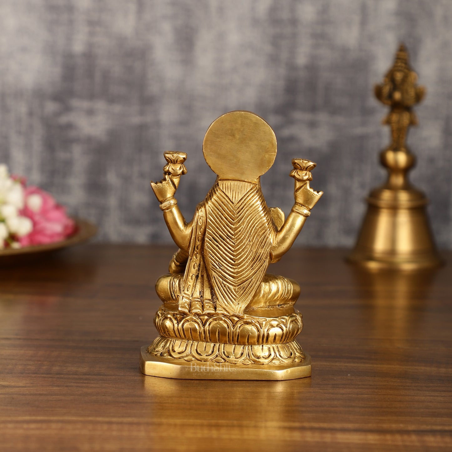 Brass Ganesha and Lakshmi Statues | 6 Inch