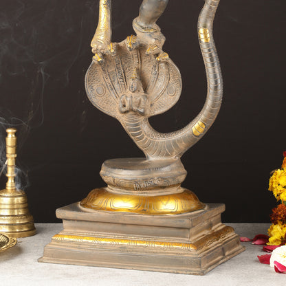 Brass Ganapathi Dancing on Snake 26"