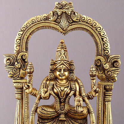 Brass Padmavati Thayar Lakshmi Statue with Thiruvachi Arch - 11 inch