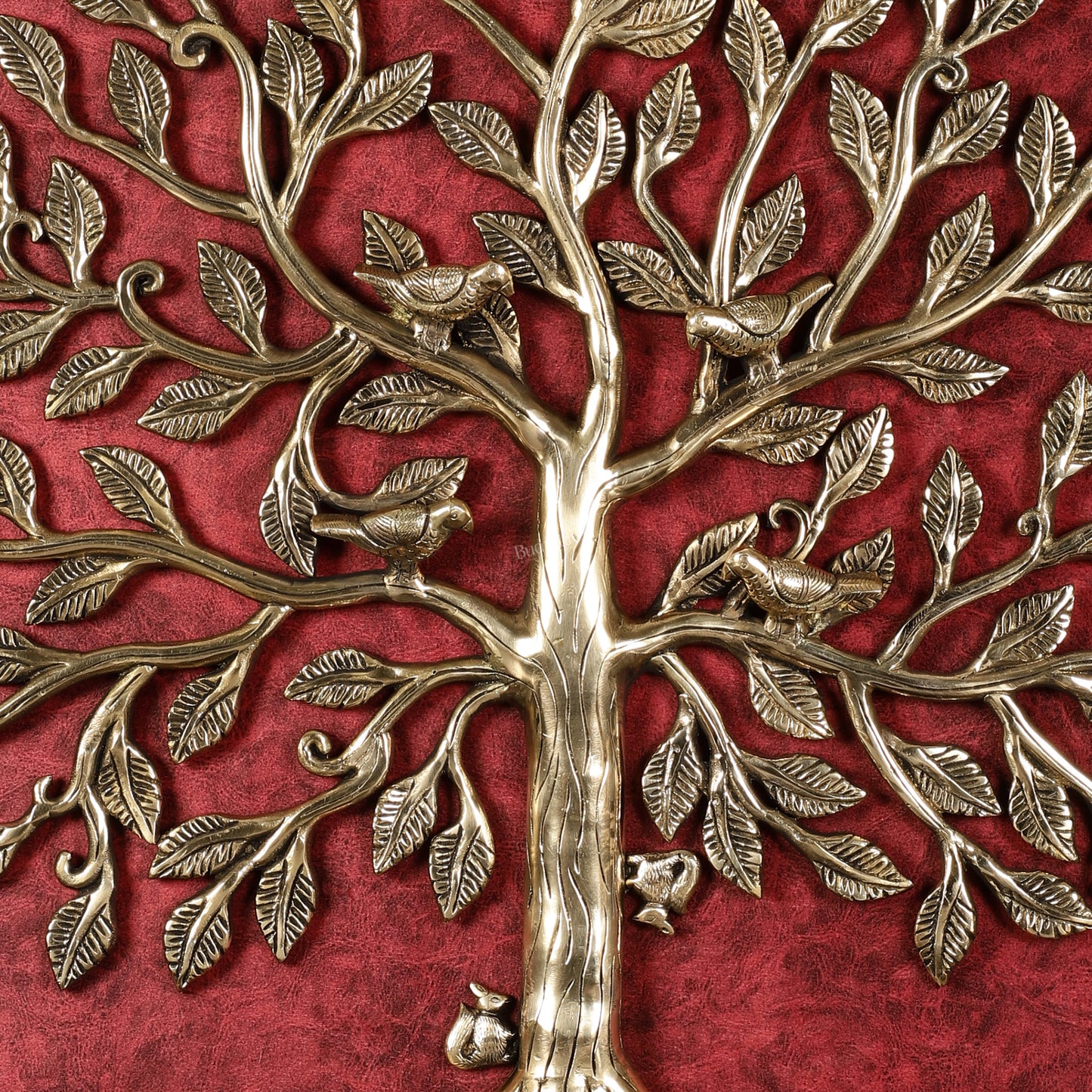 Brass Kalpavriksha Tree with birds wall hanging 20 inch