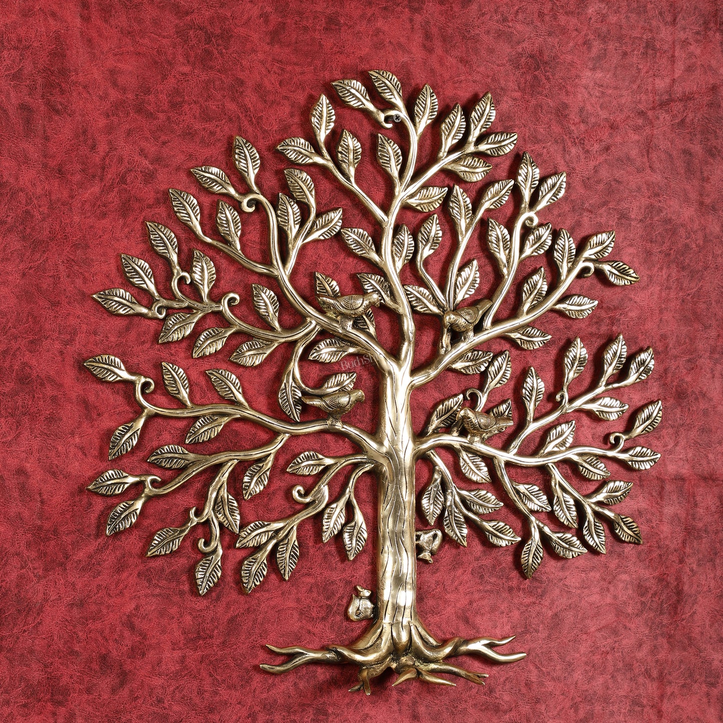 Brass Kalpavriksha Tree with birds wall hanging 20 inch