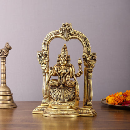 Brass Padmavati Thayar Lakshmi Statue with Thiruvachi Arch - 11 inch