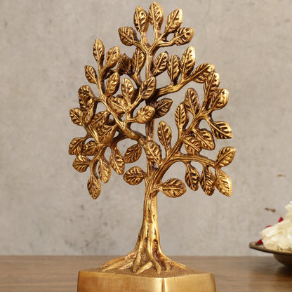 Pure Brass Kalpavriksha Tree - 8.5" Height