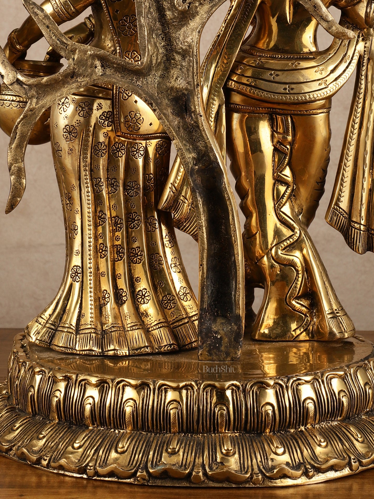 Radha Krishna Under Kadamba Tree | Superfine Brass Sculpture | 21 Inch Height