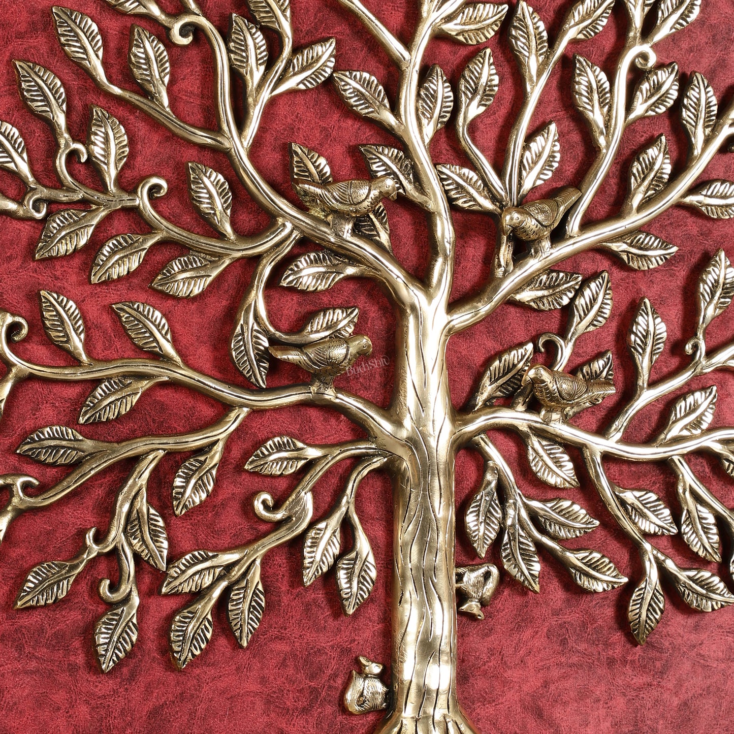 Brass Kalpavriksha Tree with birds wall hanging 20 inch