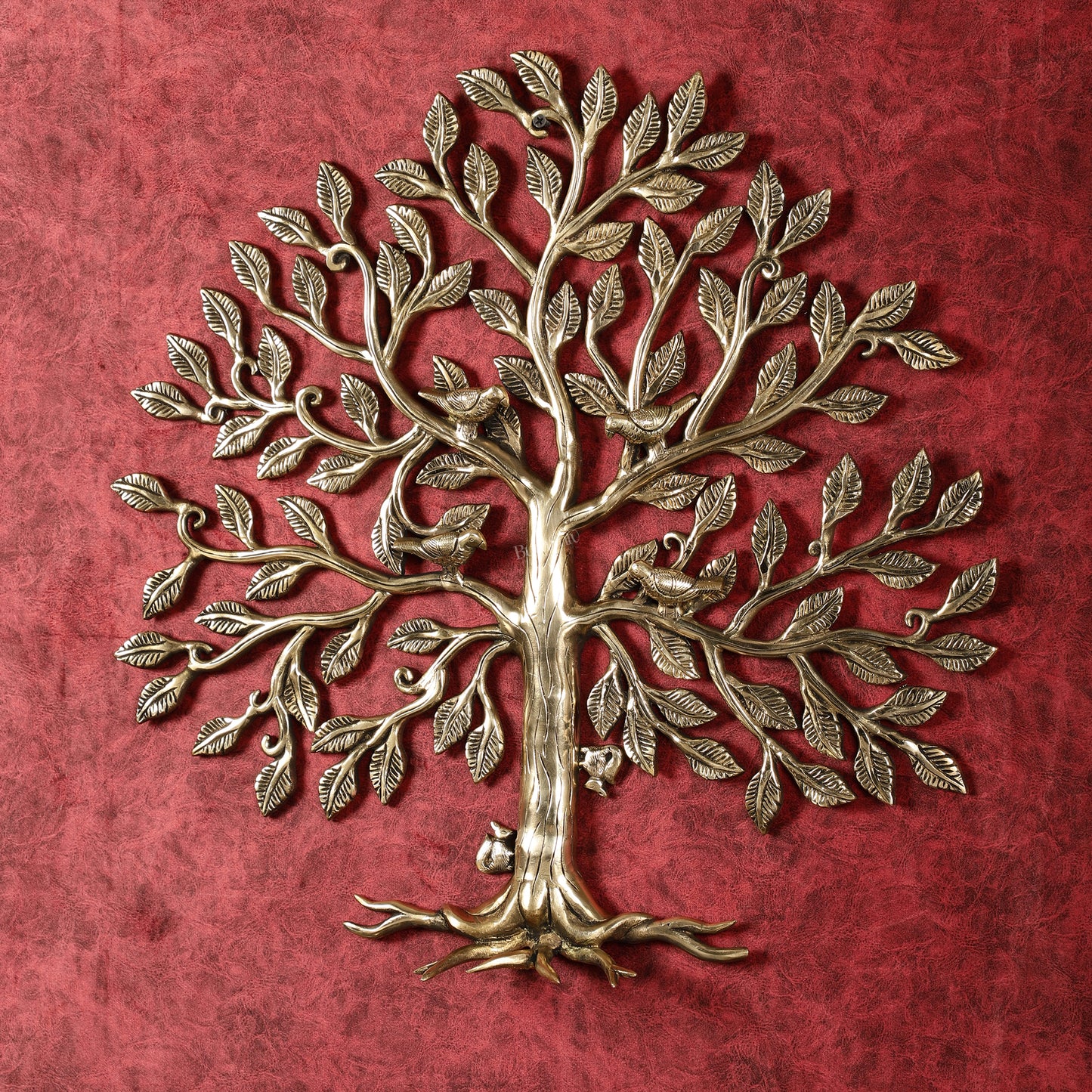 Brass Kalpavriksha Tree with birds wall hanging 20 inch