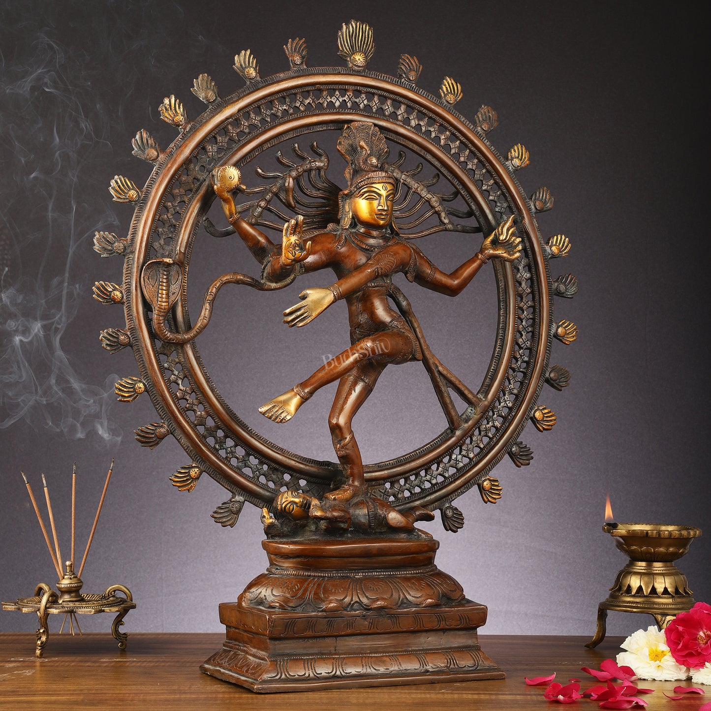 Pure Brass Nataraja Statue | 24" antique Tone