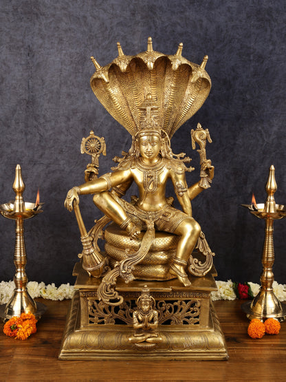 Brass Lord Vishnu statue 30"