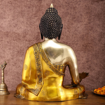 Pure Brass Medicine Healing Buddha Statue 23"