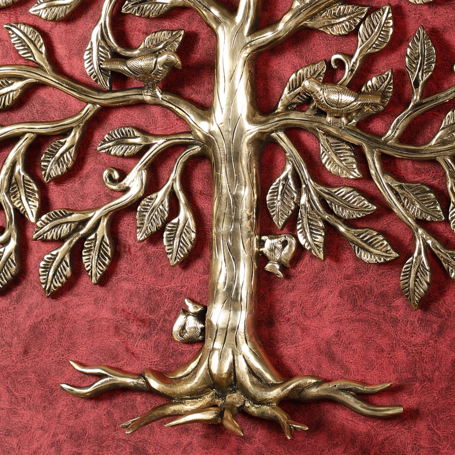 Brass Kalpavriksha Tree with birds wall hanging 20 inch