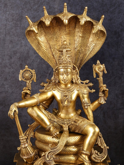 Brass Lord Vishnu statue 30"