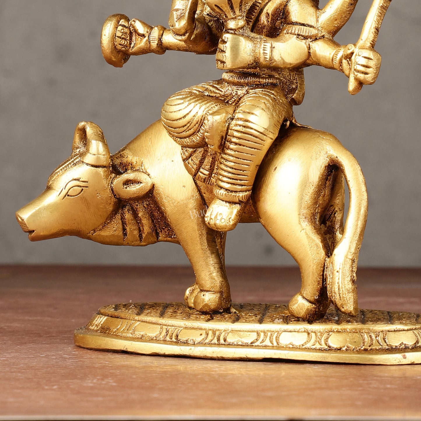 Pure Brass Umiya Mata Idol - 5.5" durga on cow