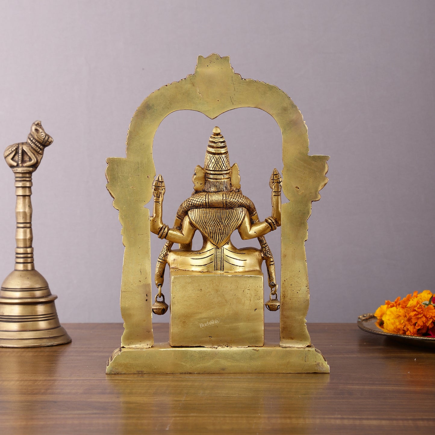 Brass Padmavati Thayar Lakshmi Statue with Thiruvachi Arch - 11 inch