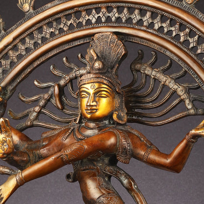 Pure Brass Nataraja Statue | 24" antique Tone