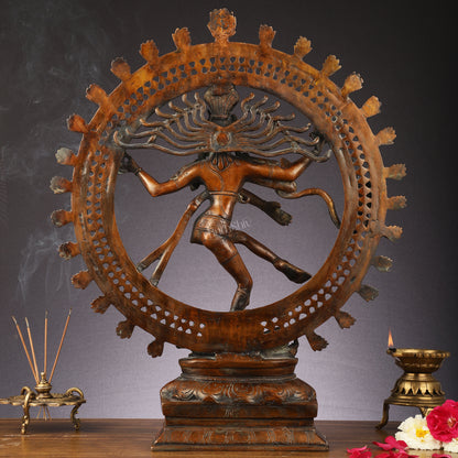 Pure Brass Nataraja Statue | 24" antique Tone