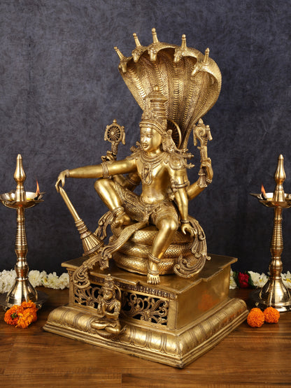 Brass Lord Vishnu statue 30"