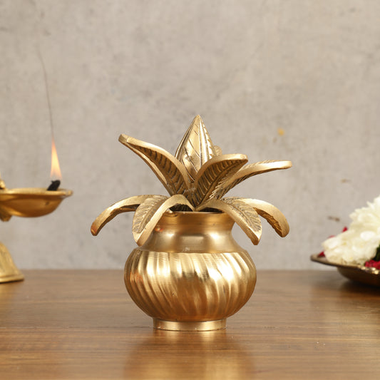 Pure Brass Kalash - 5" | Traditional Elegance