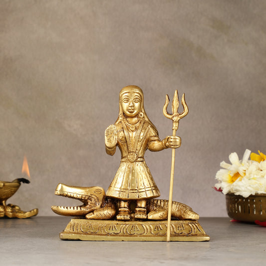 Pure Brass Khodiyar Mata Idol - 6.5 "