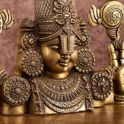 Exquisite Brass Tirupati Balaji Wall Hanging | 12-inch Height, 6 kg