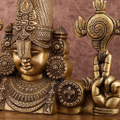 Exquisite Brass Tirupati Balaji Wall Hanging | 12-inch Height, 6 kg