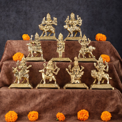 Pure Brass Superfine Navdurga Idols - 5 Inch