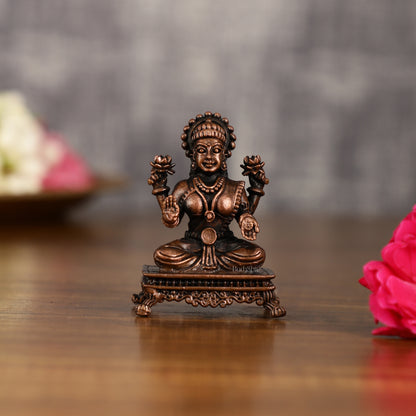 Pure Copper Goddess Lakshmi Idol | 2.6 Inch Height