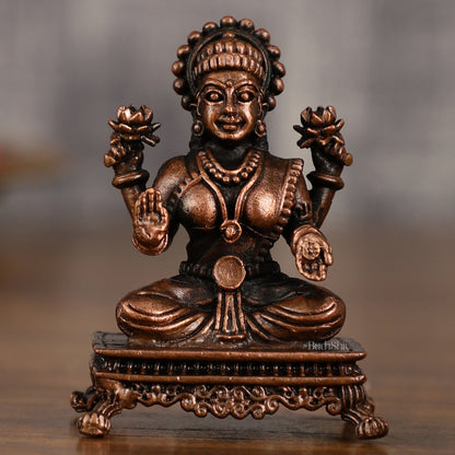 Pure Copper Goddess Lakshmi Idol | 2.6 Inch Height