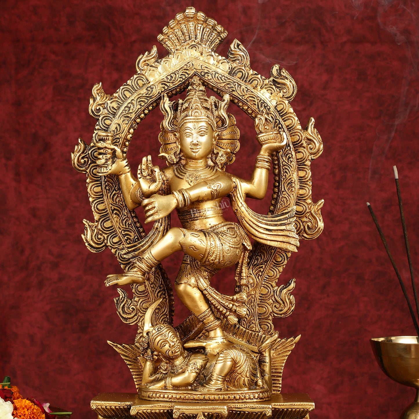 Exquisite 16-Inch Pure Brass Nataraja Statue - Handcrafted Sculpture