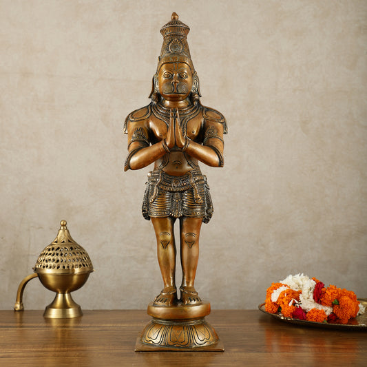 Brass Hanuman Statue in Anjali Mudra 22 inch