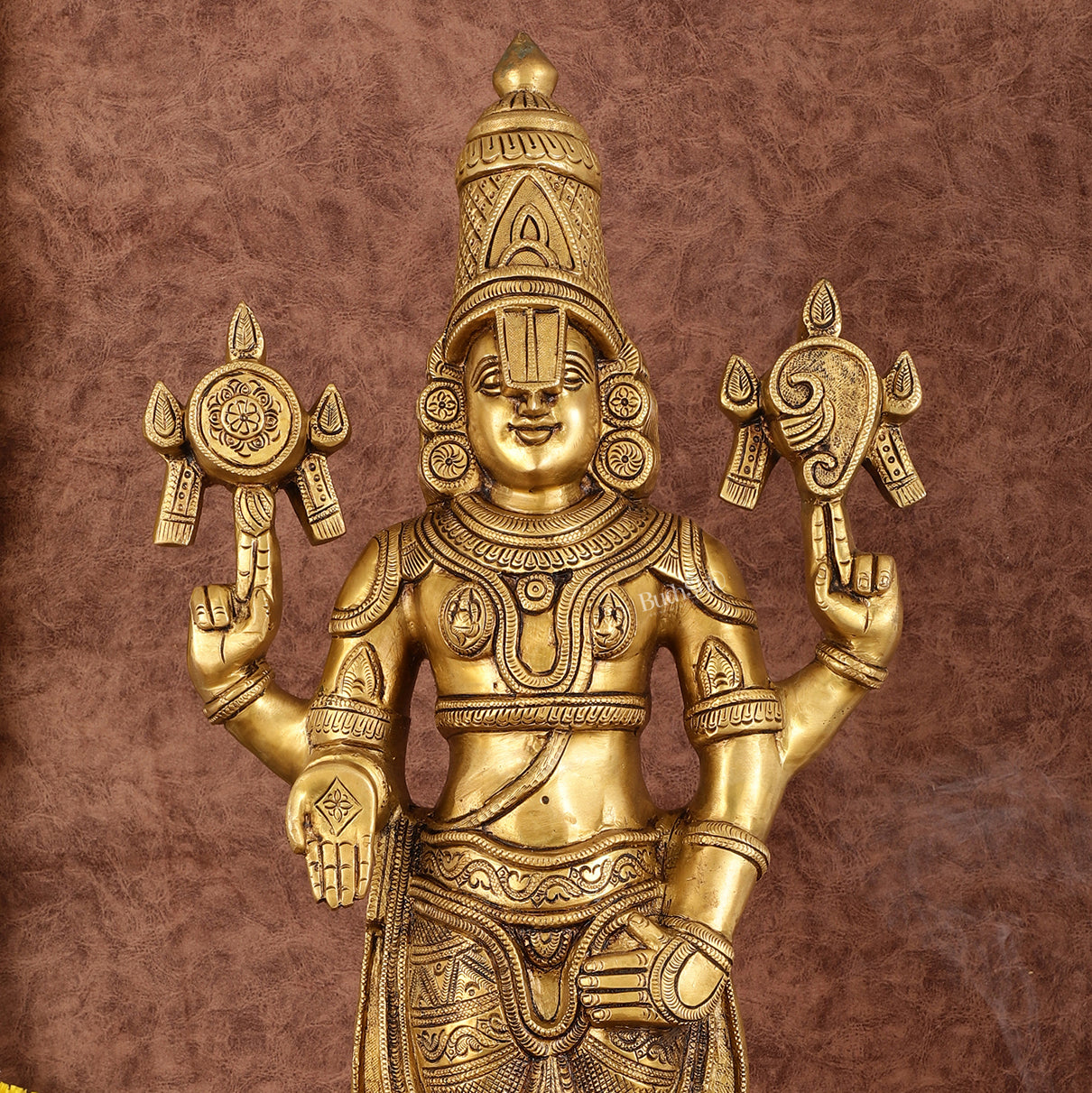 Handcrafted Superfine Brass Lord Tirupati Balaji Sculpture - 24"