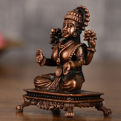 Pure Copper Goddess Lakshmi Idol | 2.6 Inch Height