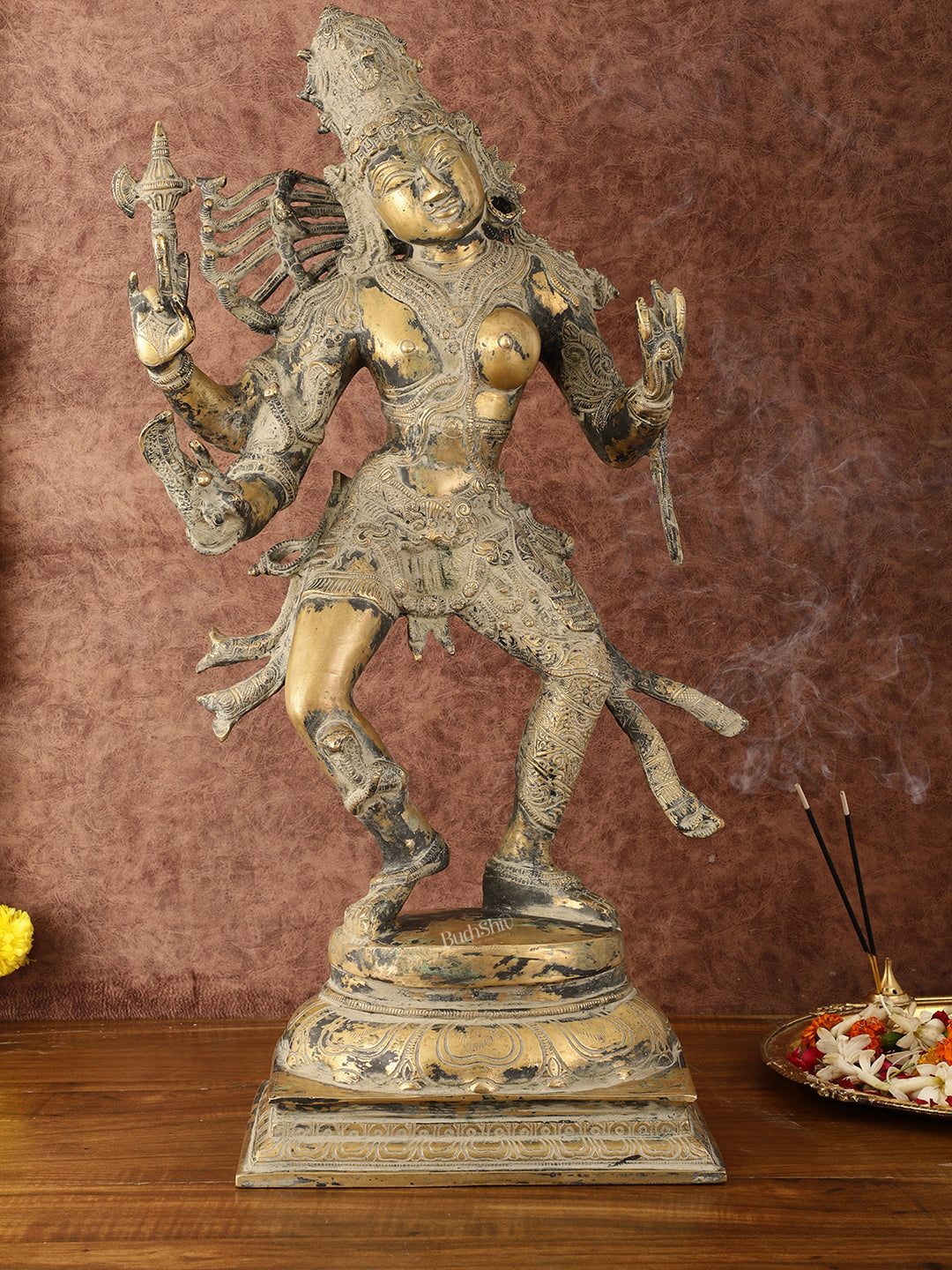 Ardhanarishvara Brass Statue Dual Tone - Super Antique Finish - 24"