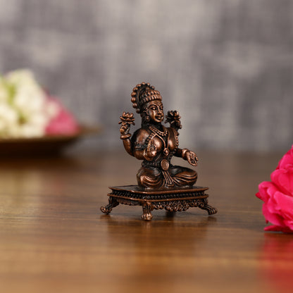 Pure Copper Goddess Lakshmi Idol | 2.6 Inch Height